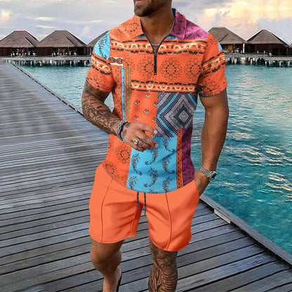 Short-sleeved Shorts Two-piece Sports And Leisure Men's Suit