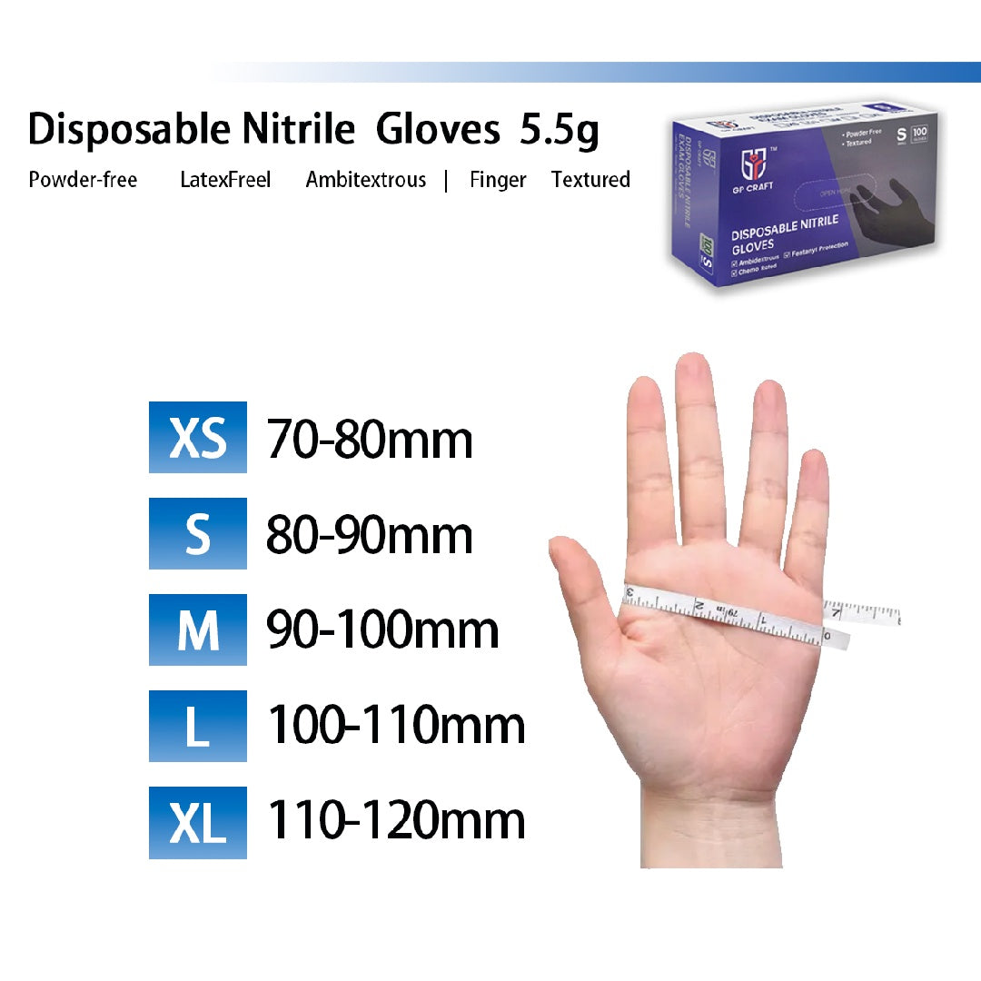 Thick Medical Ding Qing Gloves GP51 Black