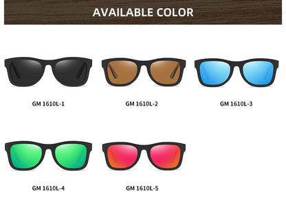 Pattern Leg Spring Hinge Polarized Sun Glasses