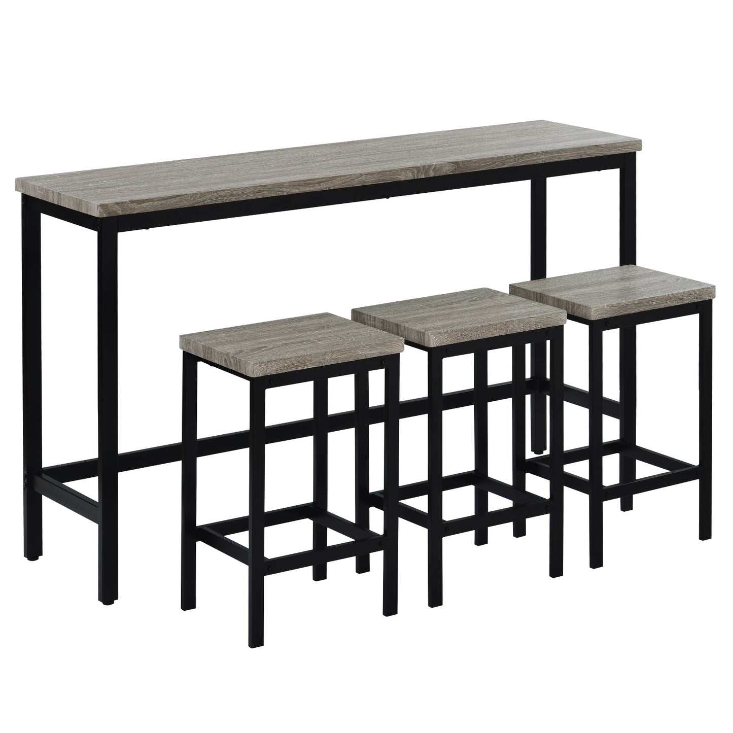 TOPMAX Counter Height Dining Table Set With 3 Stools Pub Kitchen Side Table