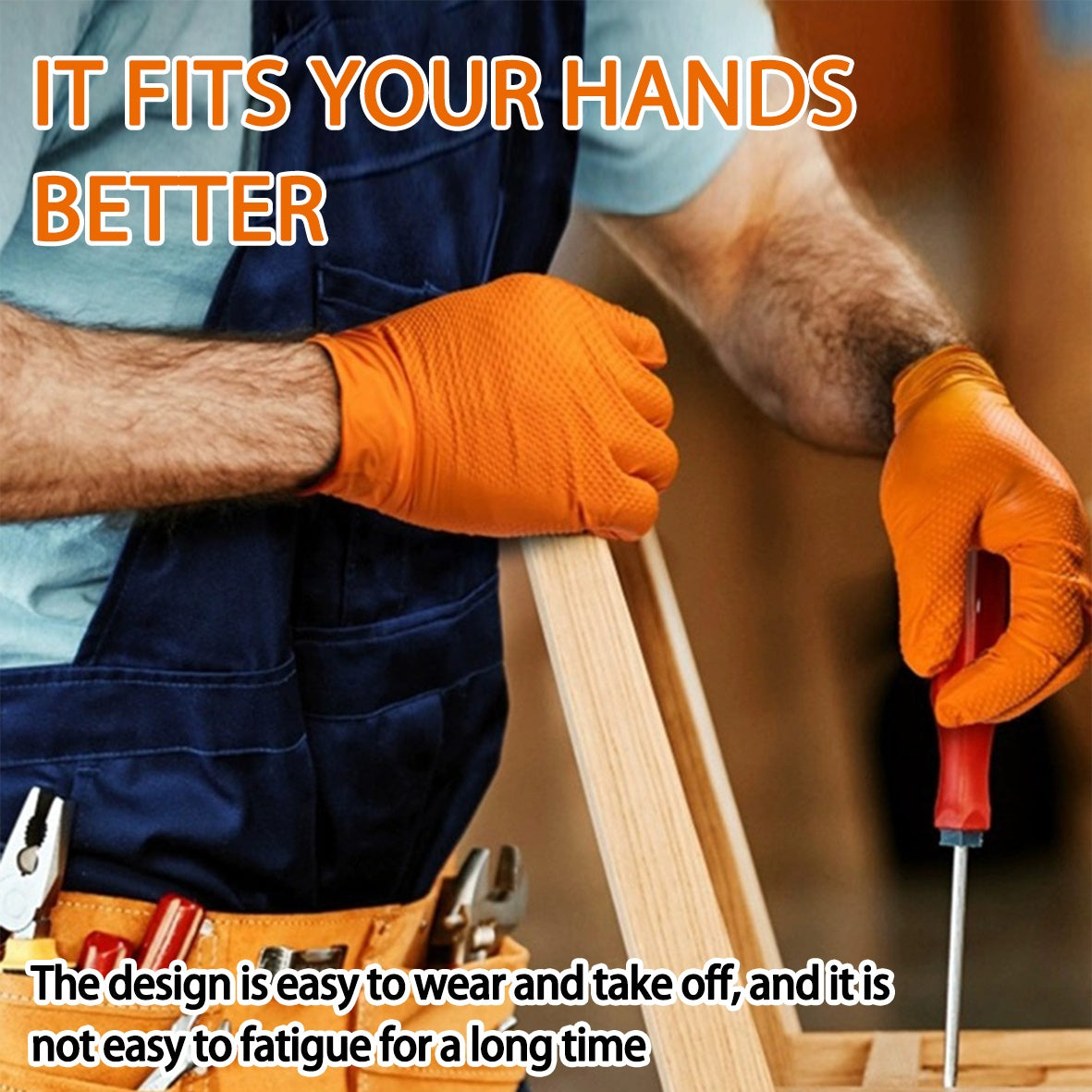 Thick Anti Slip Ding Qing Gloves In Orange