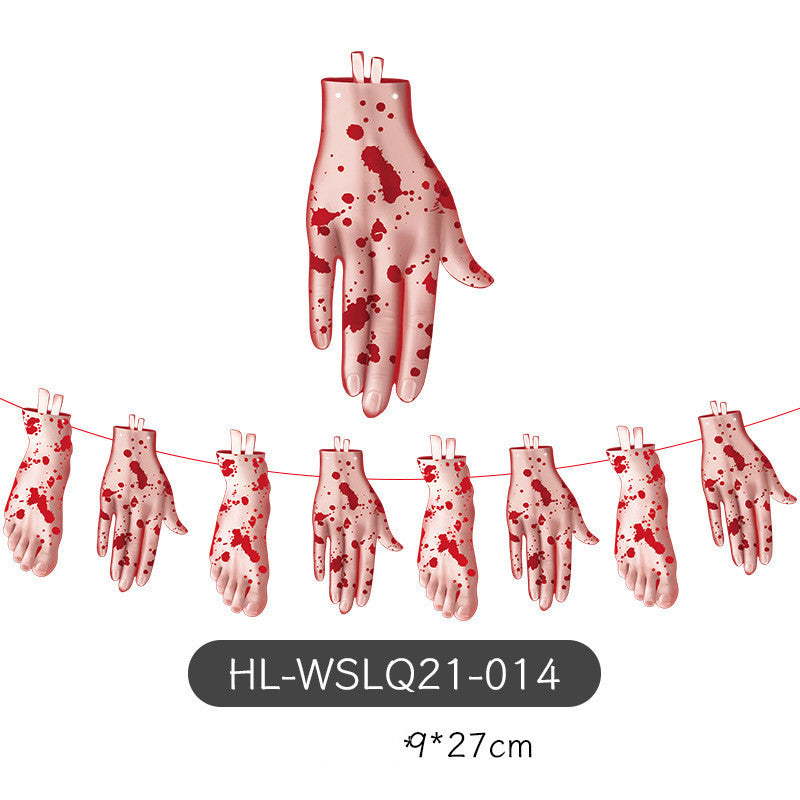 Decoration Halloween Arrangement Party Bar KTV Pull Ghost Festival Bunting Flags