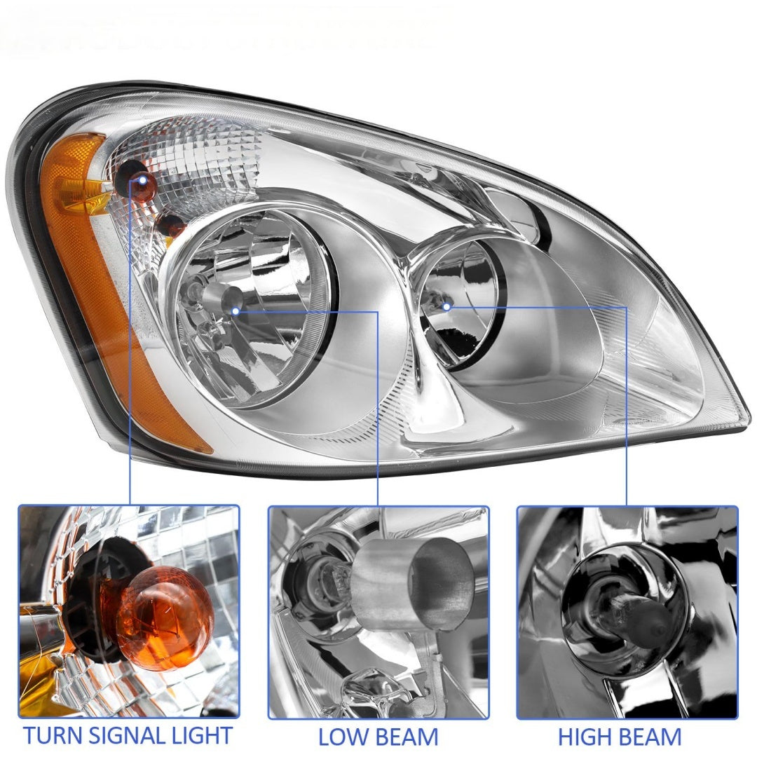 2008-2017 Freightliner Cascadia Headlights, Set-2 Pieces Left-right