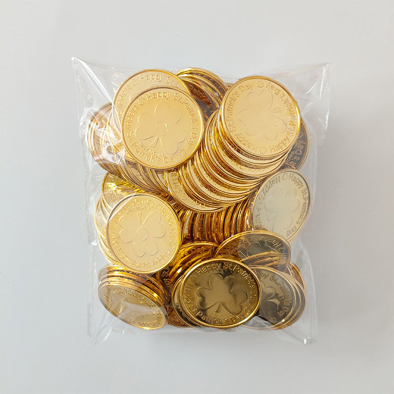 Saint Patrick Irish Day Lucky Coin Clover Coin Prop Decoration