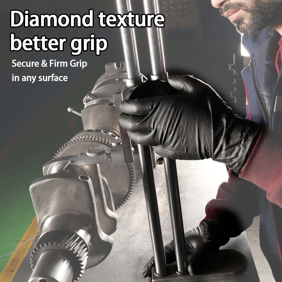 Thick Anti Slip Ding Qing Gloves GP66 Black