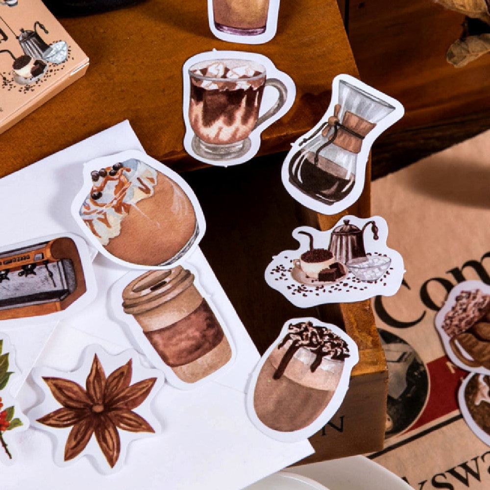 Corner Coffee Shop Series Box-packed Stickers Ins Style Journal Diary Stickers