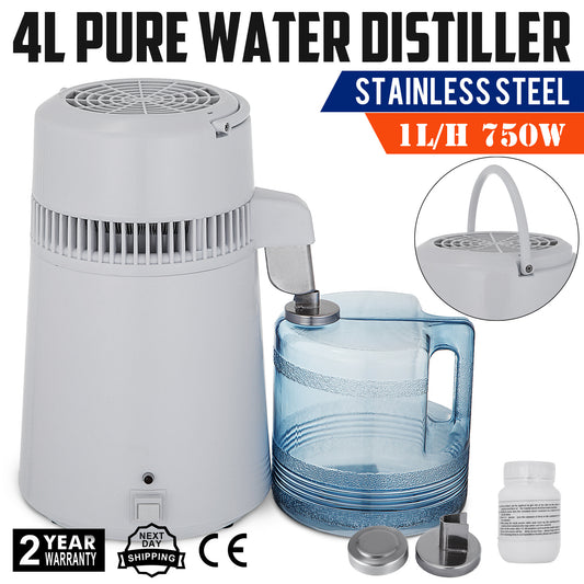 Newest 4L Dental  Medical Pure Water Distiller All Stainless Steel Internal