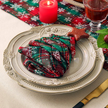 Christmas Series New Year Cloth Plaid Table Flag Insulation Pad