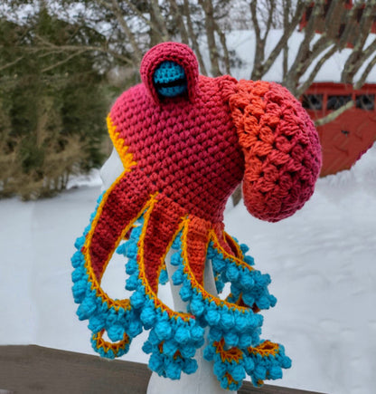 New Adult Hat Tricky And Funny Octopus Headgear Handmade Crochet Woolen Hat