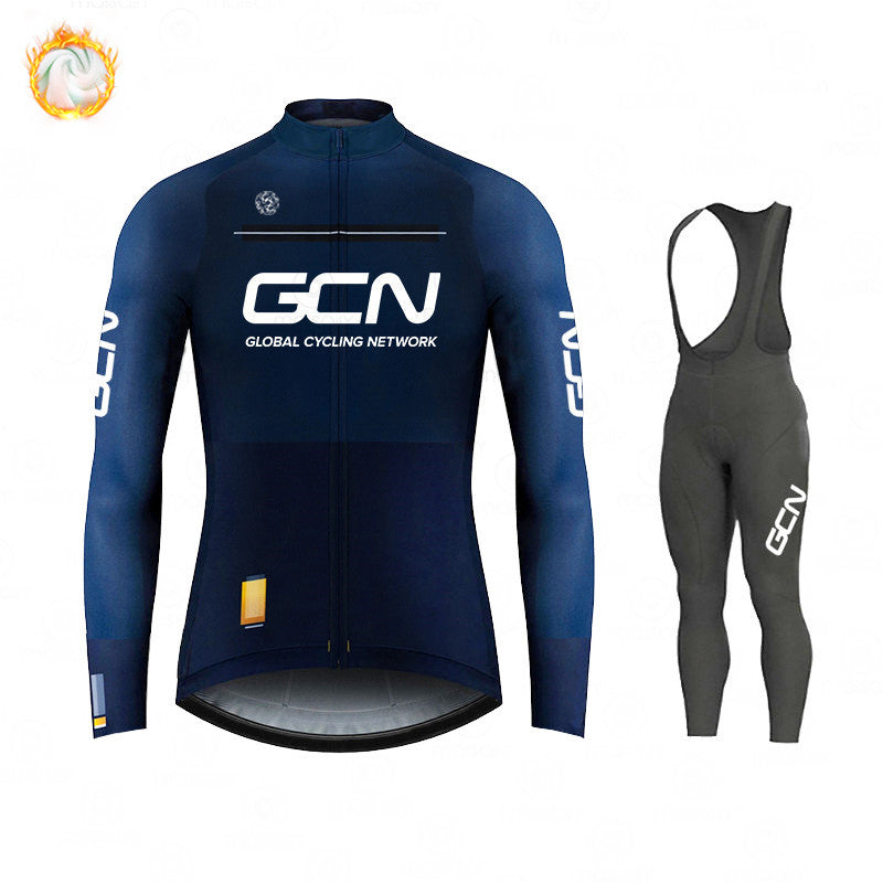 GCN Fleece Long Sleeve Cycling Jersey Cycling Jersey Running Winter New Series