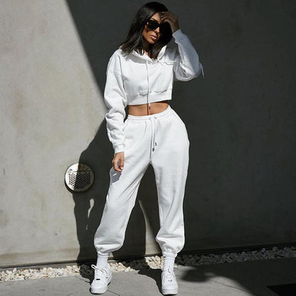 Hooded Long Sleeve Women's Sports And Leisure Two-piece Set