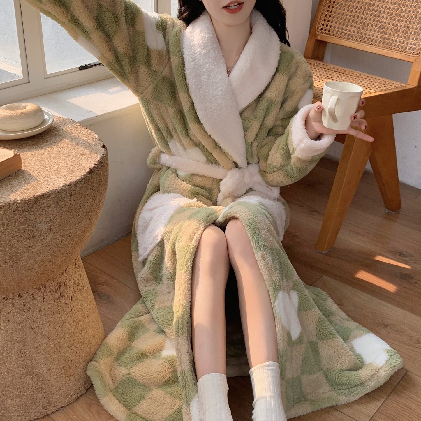 Coral Fleece Japanese Bathrobe Bathrobe Homewear Pajamas