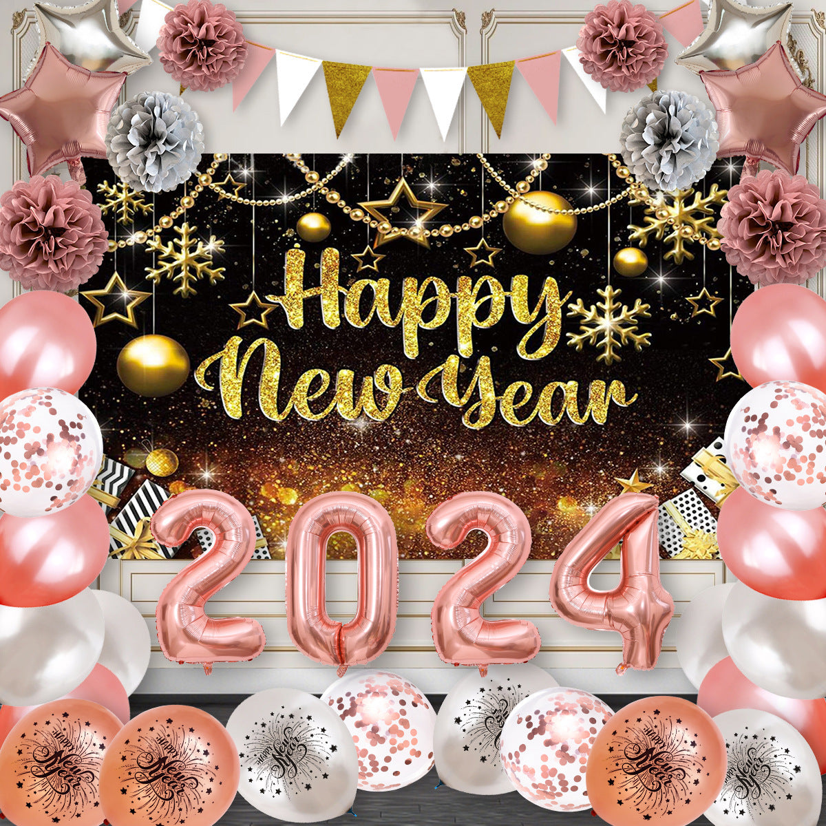 New Year Balloon Decoration 12-inch Round Latex