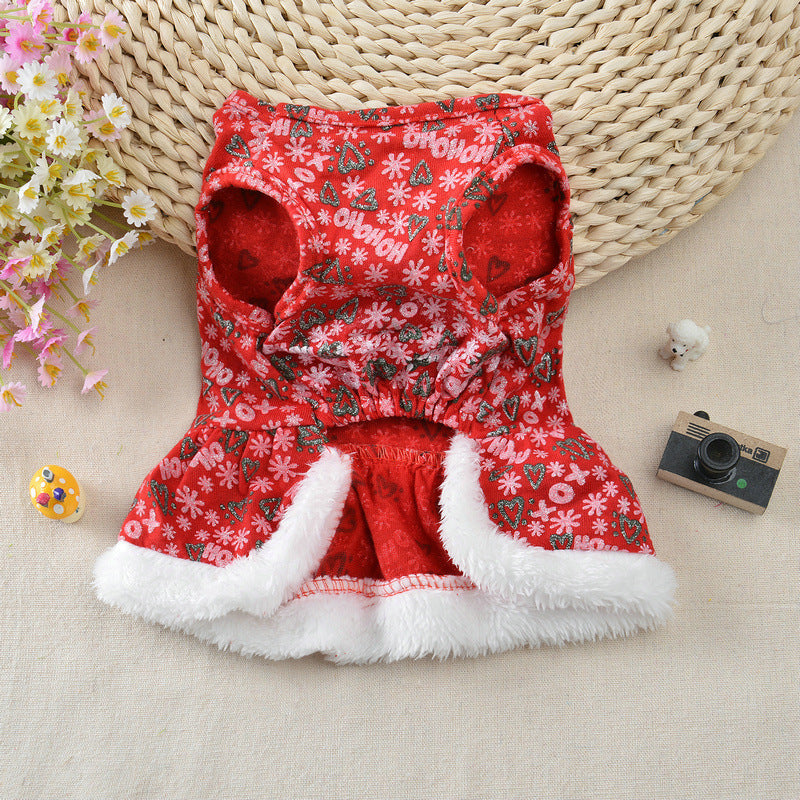 Christmas Dress Holiday Festive Outfit New Year Pet Clothes