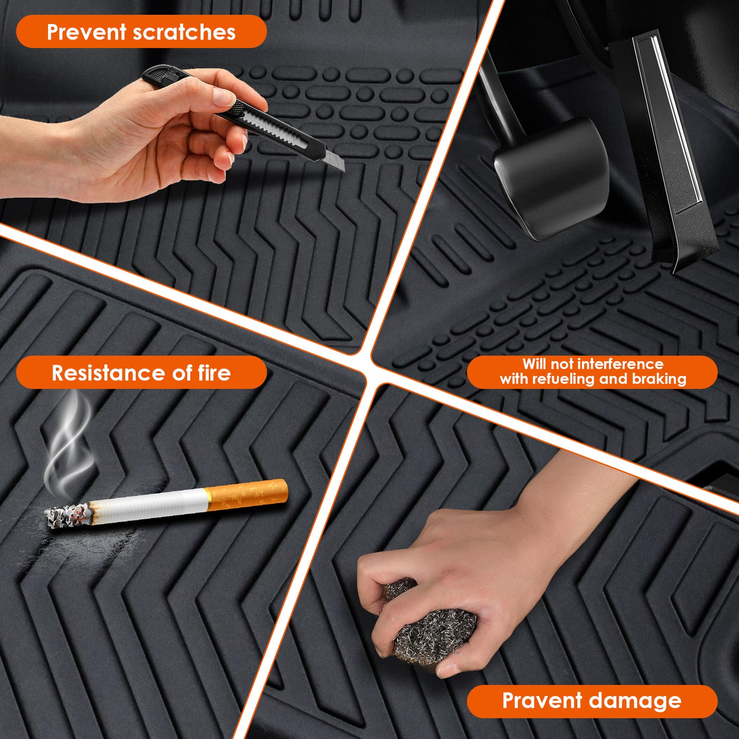 TPE Rubber Car Floor Mats All-Weather For 08-12  Accord