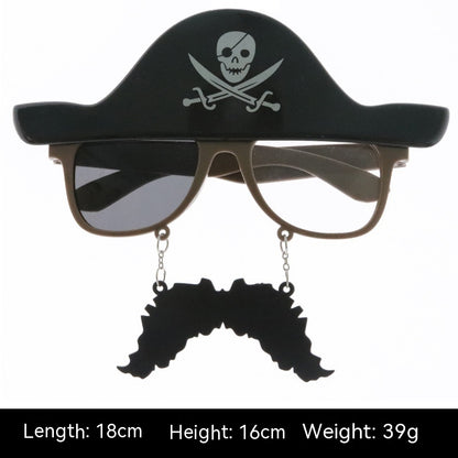 Halloween Glasses Beard Ball Party Funny Props Skull Pirate Navy Ghost Festival Dance Party Decoration