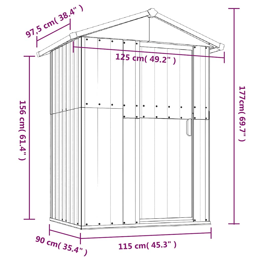 garden shed 126x97, galvanized