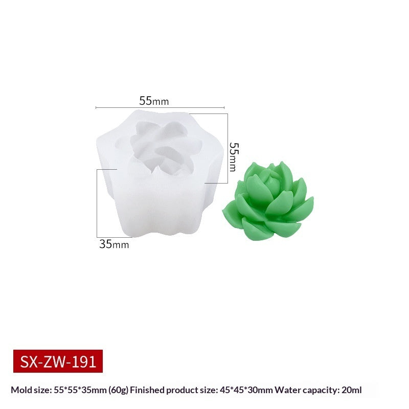 3D Succulent Silicone Candle Mold Cupcake Mold