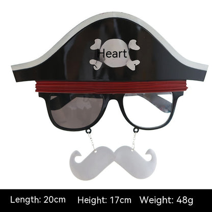 Halloween Glasses Beard Ball Party Funny Props Skull Pirate Navy Ghost Festival Dance Party Decoration