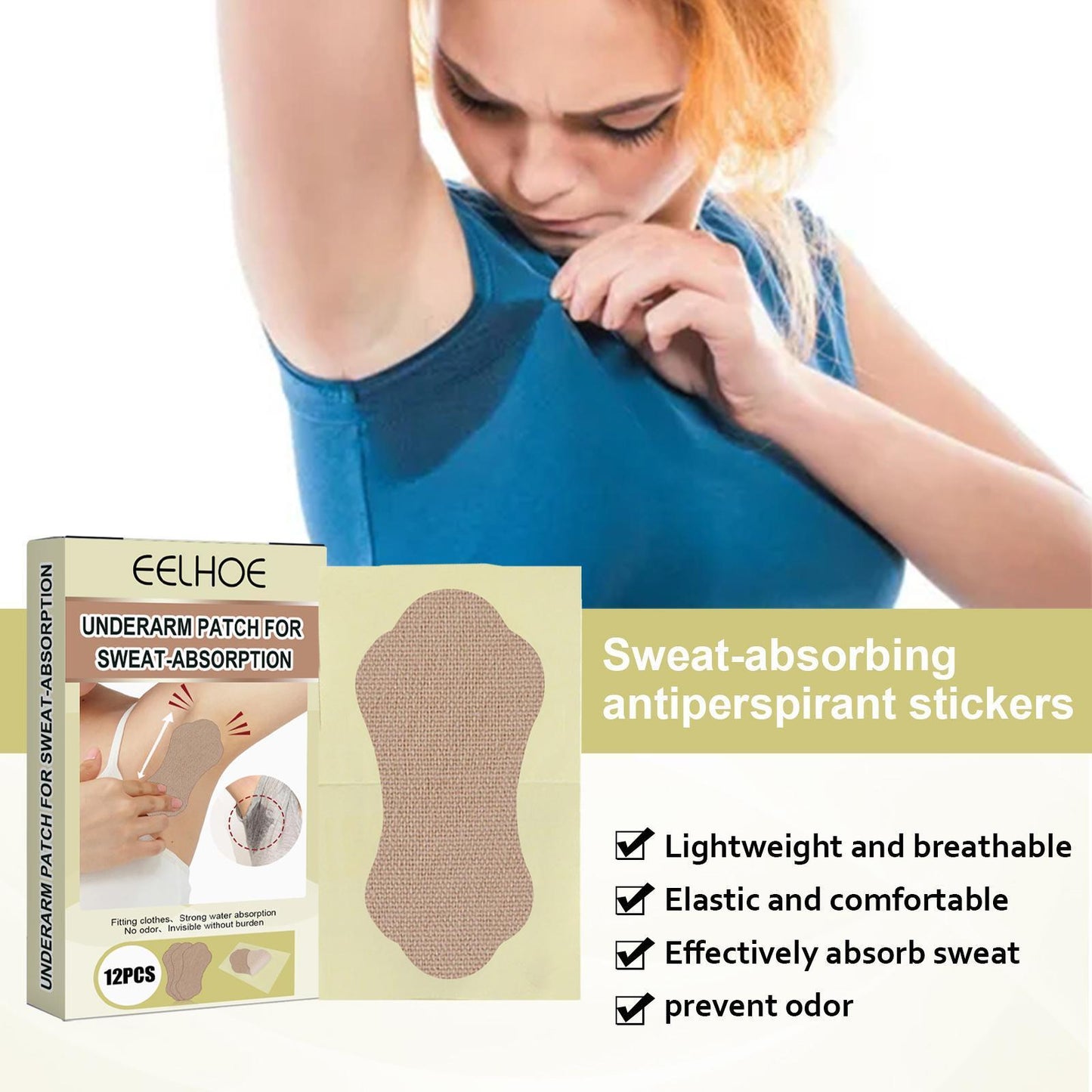 Ilho Underarm Antiperspirant Stick Invisible Long-lasting Anti-sweat And Sweat-absorbing Summer Antiperspirant Patch