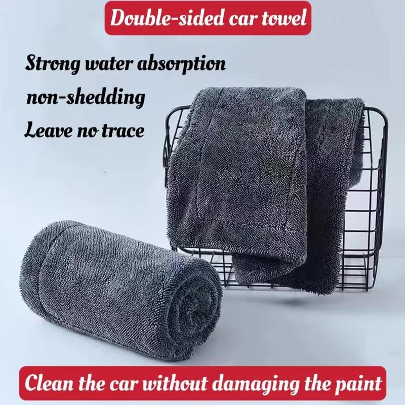 KLCB No-streak, No-scratch, No-water-stain Car Drying Towel Premium Microfiber Double-twist Pile With No Edge Design For Quick And Easy Drying