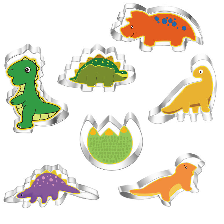 Stainless Steel Dinosaur 7-piece Set Cookie Cutter Die