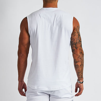 V-neck Sleeveless Solid Color T-shirt Vest Outdoor Training Running Leisure Sports