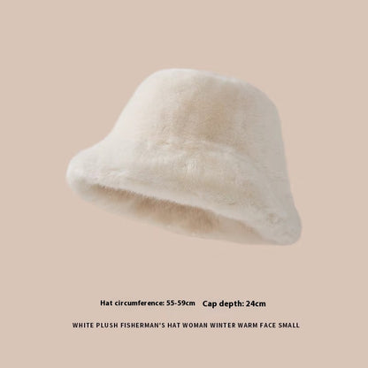 Plush Bonnet Children's Fleece-lined Bucket Bucket Hat