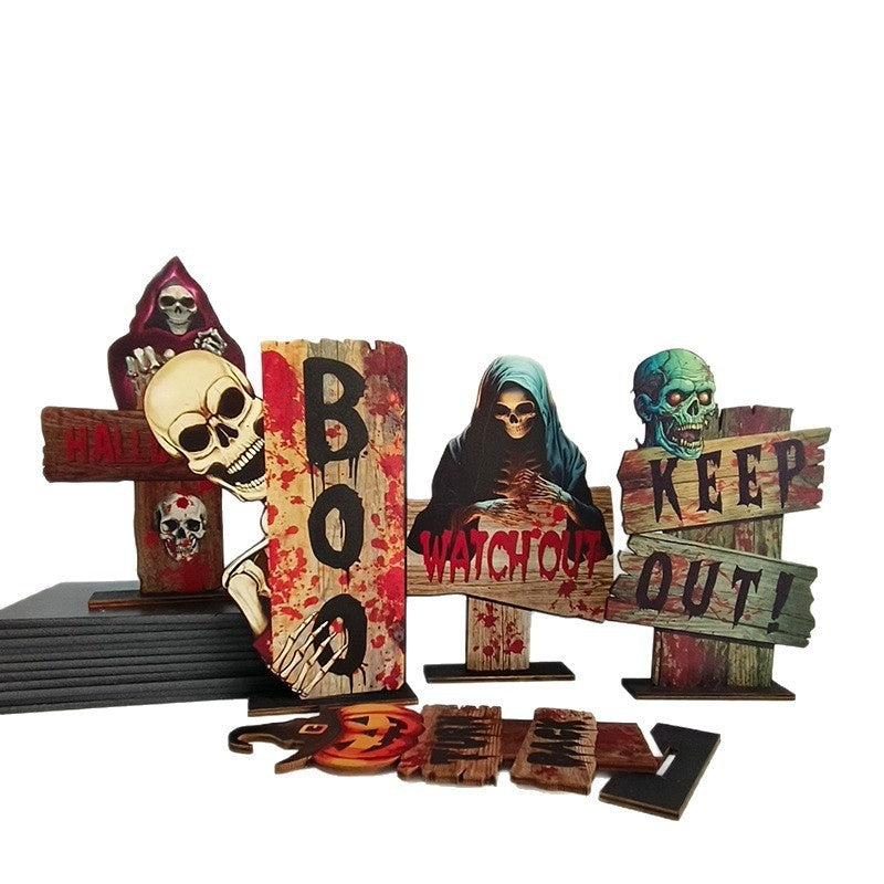 Wooden Retro Creative Decoration Halloween Decoration