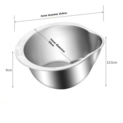 Stainless Steel Rice Washing Filter Fabulous Rice Washing Gadget Basin Kitchen Household