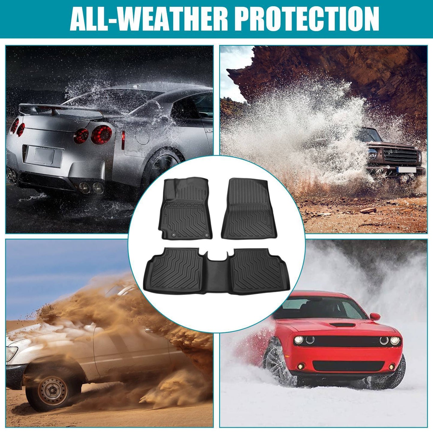 Car Floor Mats For 21-23 Hyundai Elantra & 22-23 Elantra N Cargo Liners Carpet
