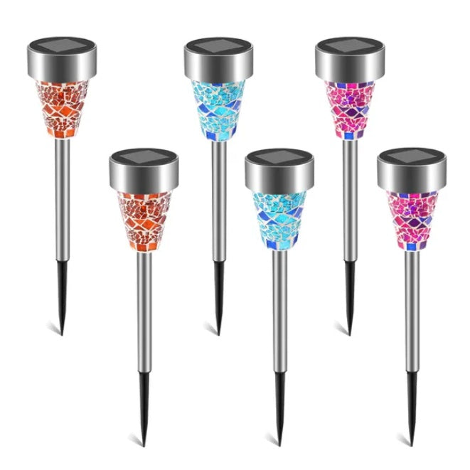 6 Sets Of Solar Outdoor Courtyard Landscape Lights