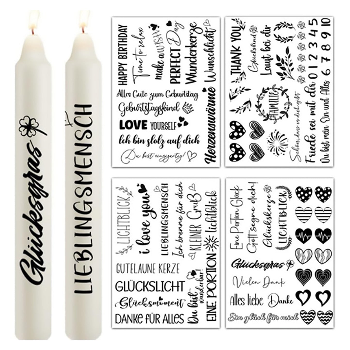 Christmas Candle Sticker Decoration Tattoo Sticker Decoration