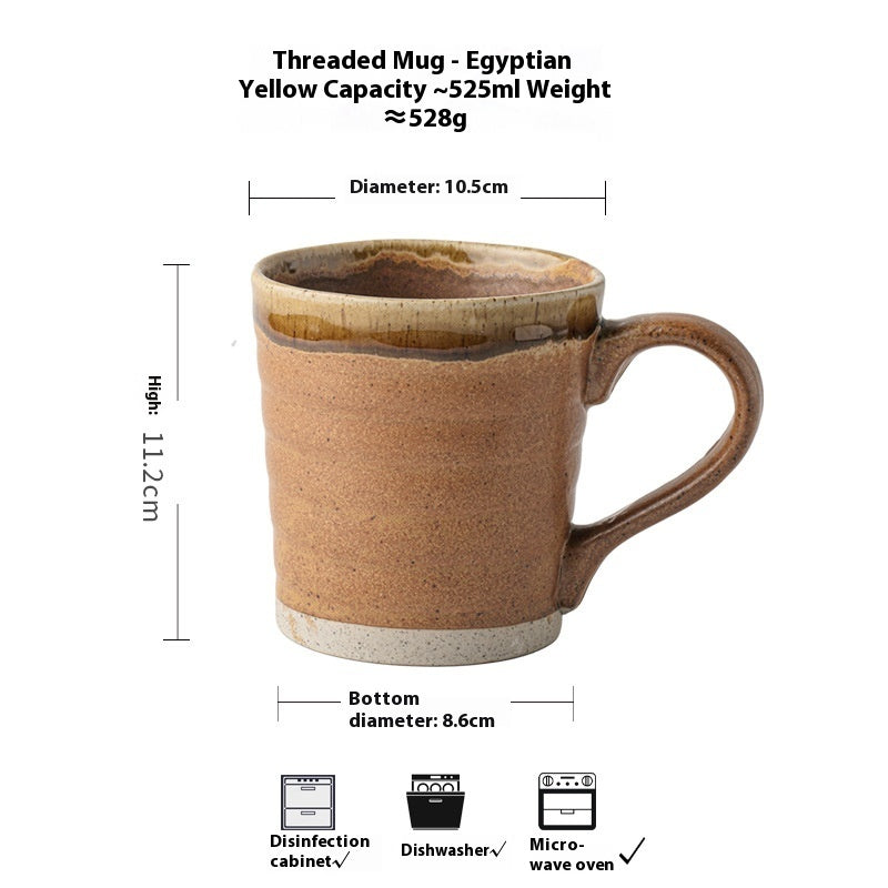 Retro Featured Coffee Cup Thread Relief Mug