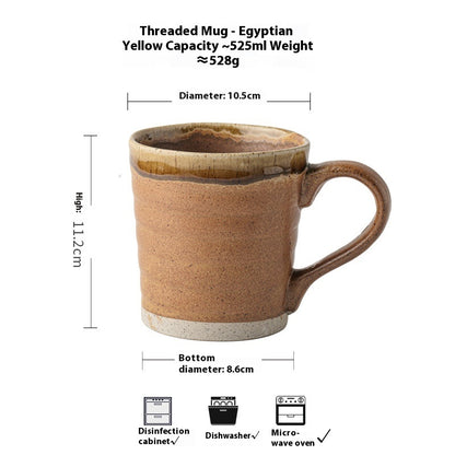 Retro Featured Coffee Cup Thread Relief Mug