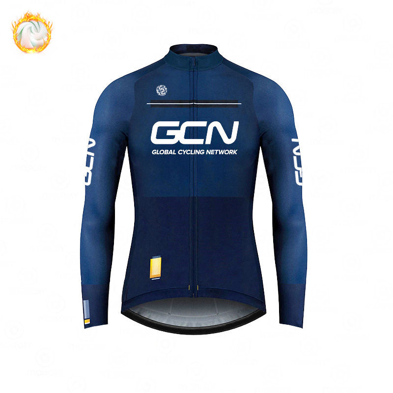 GCN Fleece Long Sleeve Cycling Jersey Cycling Jersey Running Winter New Series