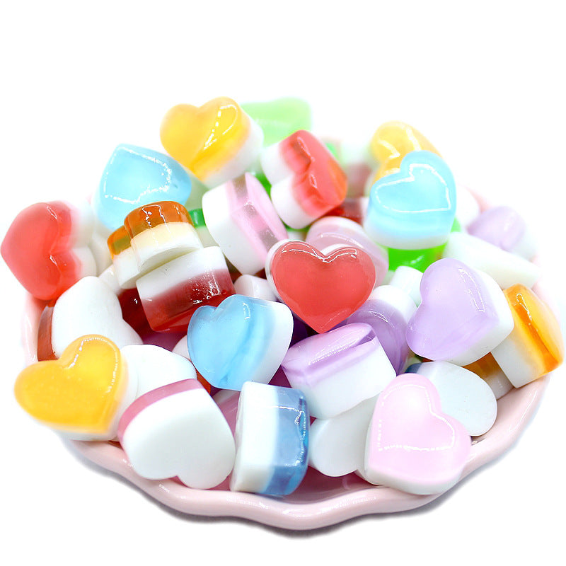 BeadsSimulation Love Candy Resin Jewelry Diy Slime Material Jelly Pudding