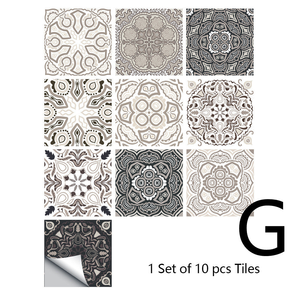 European Style Matte Matte Film Tile Stickers Kitchen Bathroom Decoration Wall Stickers