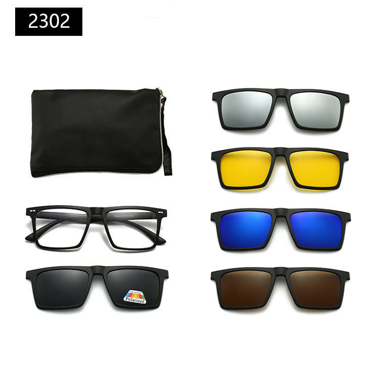 Magnetic Set Of Glasses Polarized Sunglasses Get Glasses Bag Free