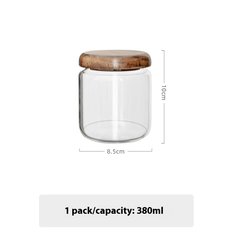 Mini Storage Tank Acacia Mangium Round Storage Bottle