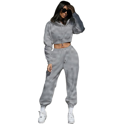 Hooded Long Sleeve Women's Sports And Leisure Two-piece Set