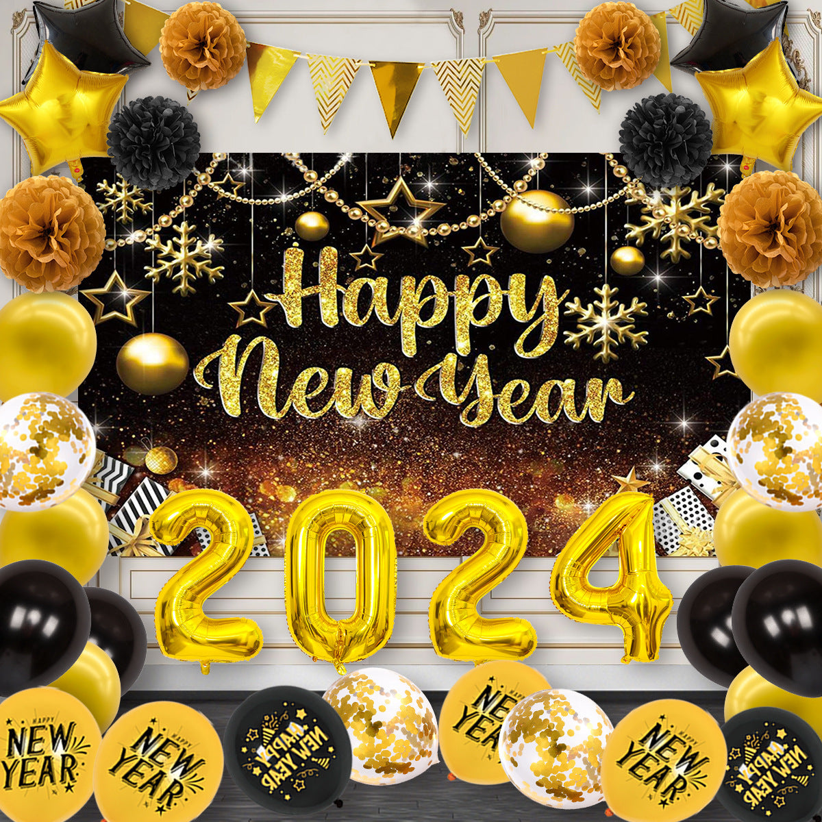 New Year Balloon Decoration 12-inch Round Latex