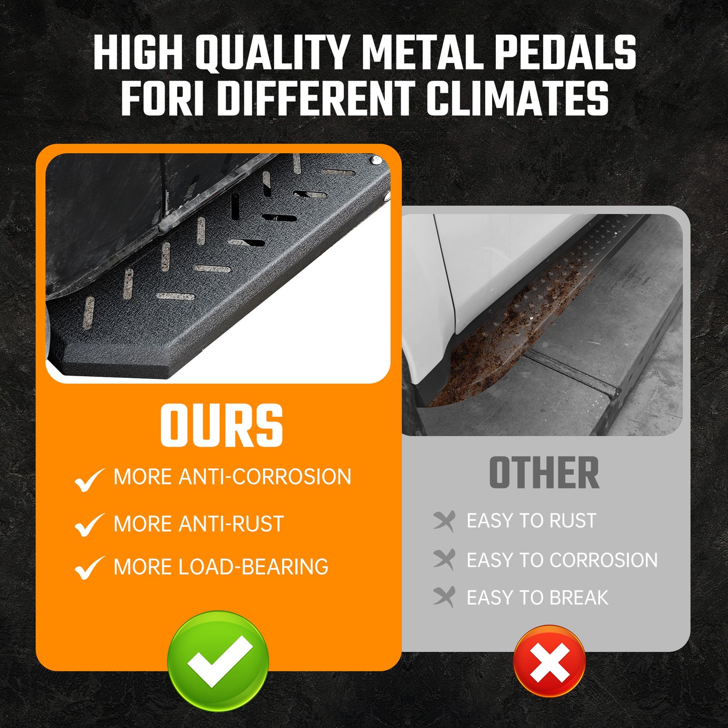 Running Boards Compatible With Ford Bronco 4 Door 2021 2022 2023 2024 - NOT Fit For Sport Two Stairs Side Steps Fit For Bronco, Anti-Slip Drop Down Rock Sliders Step Bars Black