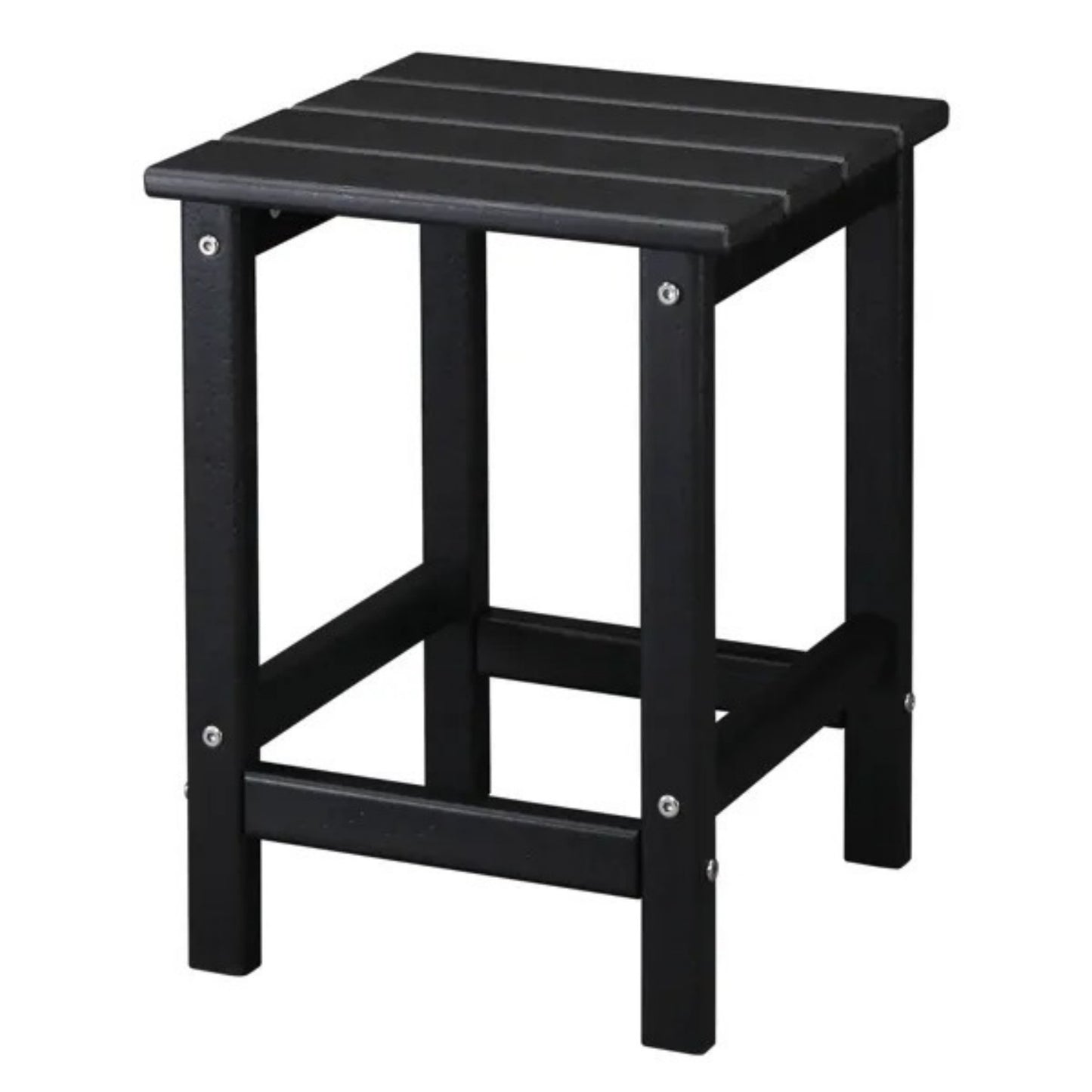 Single Layer Square HDPE Side Table Black