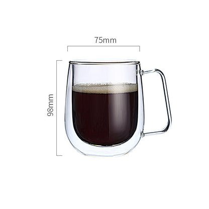 Transparent Double Coffee Cup Mug