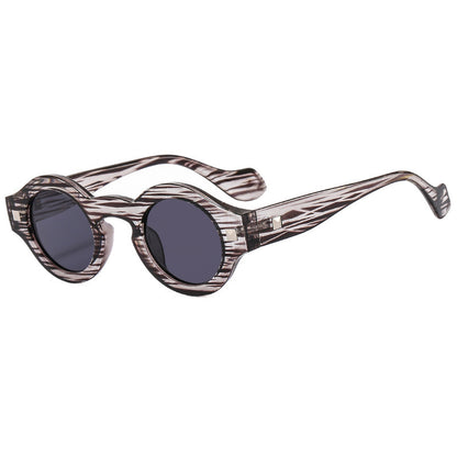 Retro Hawksbill Color Small Round Rim Glasses