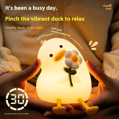 Vitality Flower Duck Small Usb Bedroom Bedside Decoration Night Light