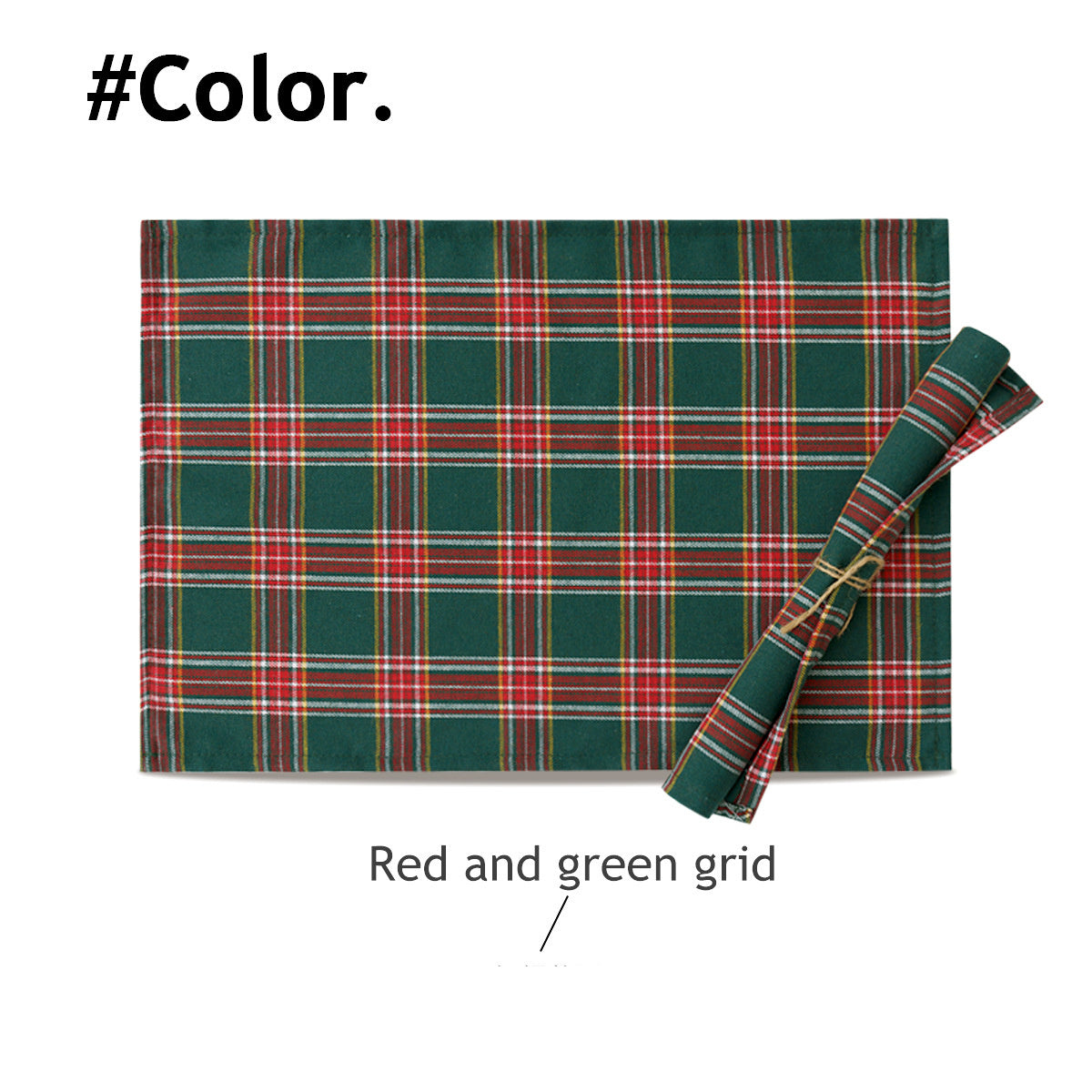 Christmas Series New Year Cloth Plaid Table Flag Insulation Pad