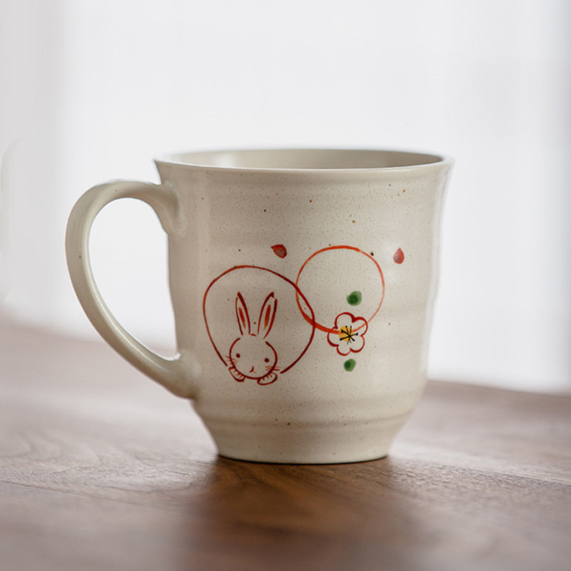 Sakura Rabbit Couple Mug Hand-painted Mug Set