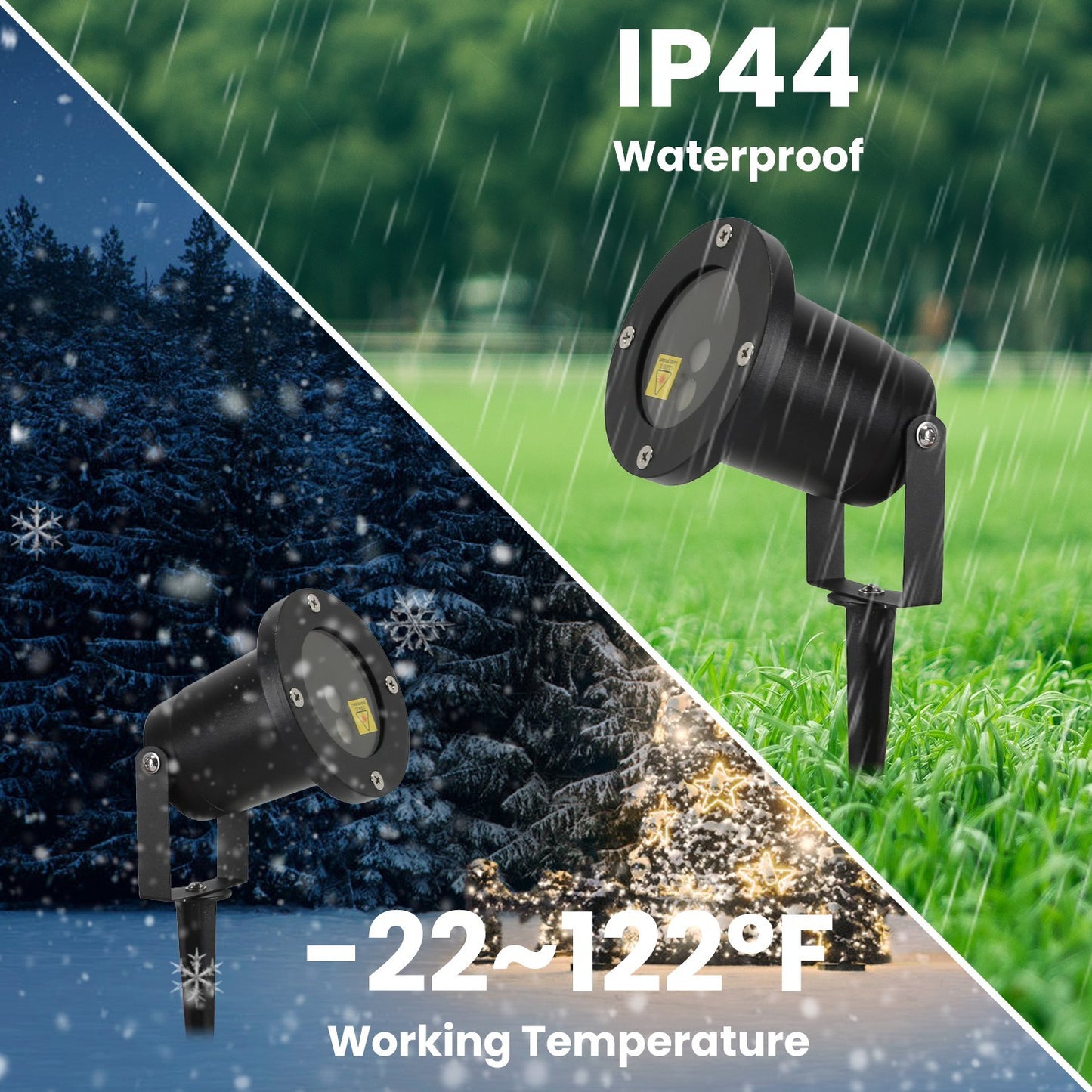 1Pc Outdoor Laser Projector Light Red And Green Projection Light With 3 Modes 12 Speeds 6Hrs Timer IP44 Waterproof Firefly Landscape Light For Christmas Halloween Holiday New Year